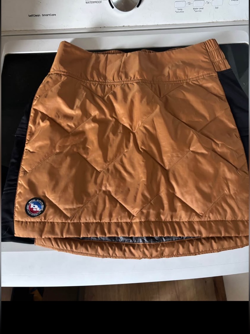 Quilted Tan Mini Skirt